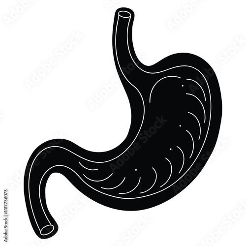 inner part of human body silhouette design on white background 