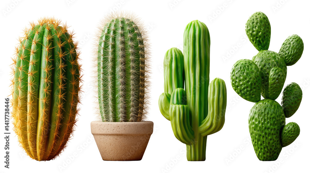 Cactus Varieties Showcase: A vibrant display of diverse cactus species, showcasing their unique shapes, textures, and vibrant greens, representing the beauty and resilience of desert flora. Cactus Varieties Showcase: A vibrant display of diverse cactus species, showcasing their unique shapes, textures, and vibrant greens, representing the beauty and resilience of desert flora.
