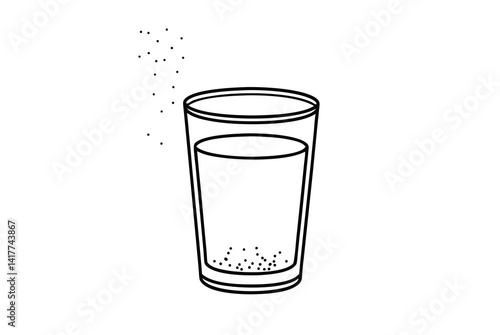 Line Art Glass Of Water With Sediment Graphic Resource Illustration Design