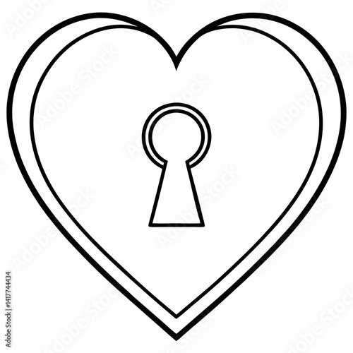 Key to Affection Heart Outline Art