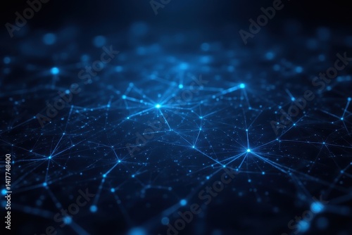 Dynamic Digital Network Visualization Virtual Space Abstract Art High-Tech Environment Aerial View Modern Concept