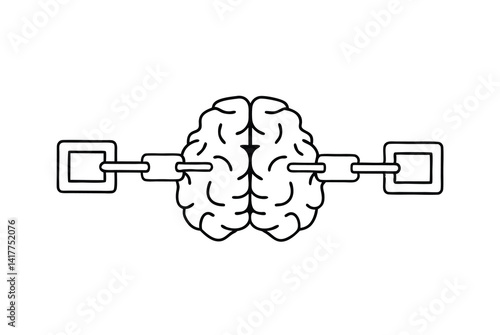 Restricted Brain Creativity Concept Illustration Of Limitations And Mental Block