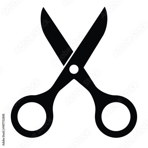 scissors cutting tool silhouette icon vector