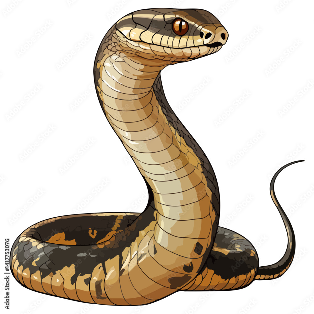 Fototapeta premium Snake, reptile, vector, background, serpent, viper