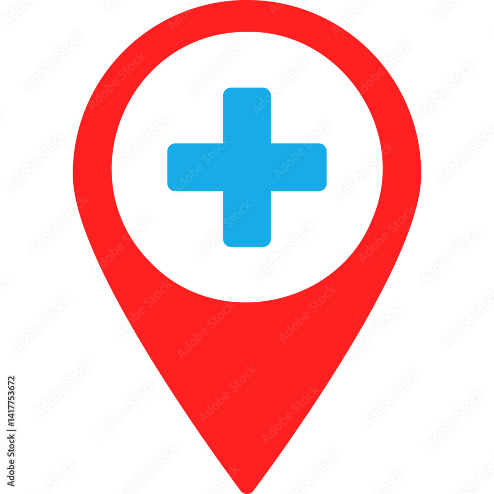 Fototapeta premium Hospital Location single vector illustration icon