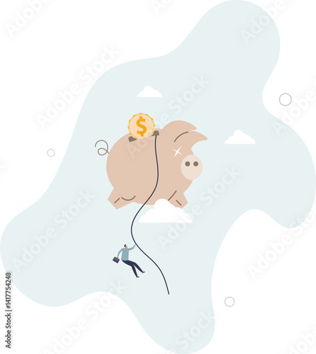 Personal finance strategy, income tax or investment target for office worker retirement concept.flat character life .