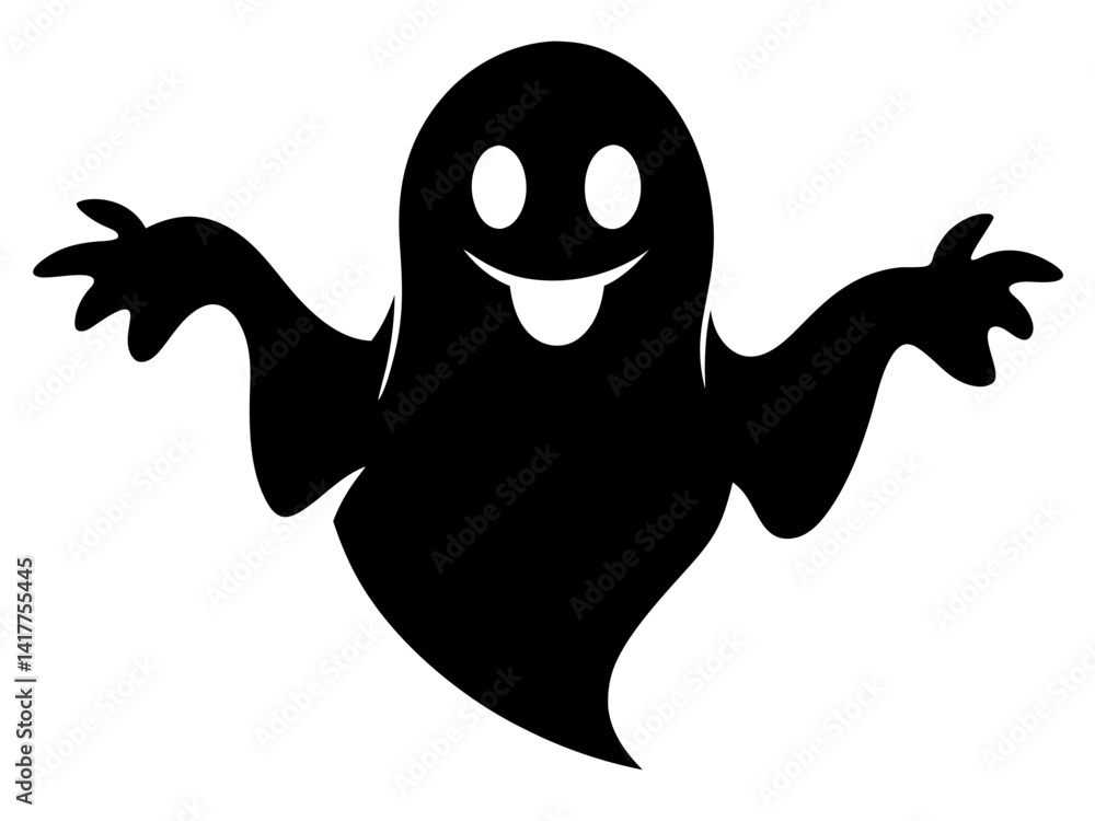 Fototapeta premium Halloween Ghost Silhouette Vector | Cute & Spooky Ghost SVG for Cricut