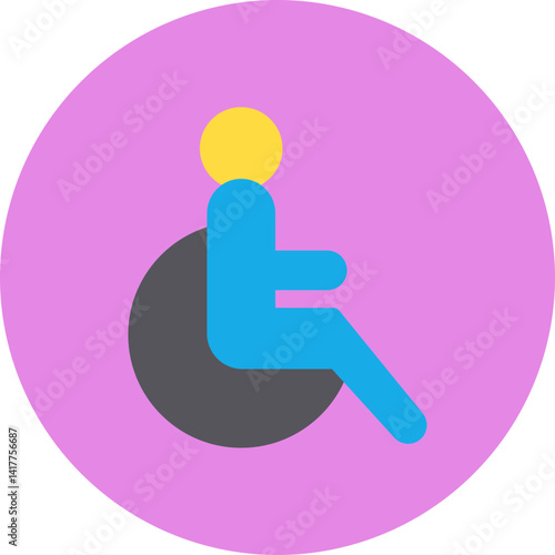 Disabled Person single vector illustration icon