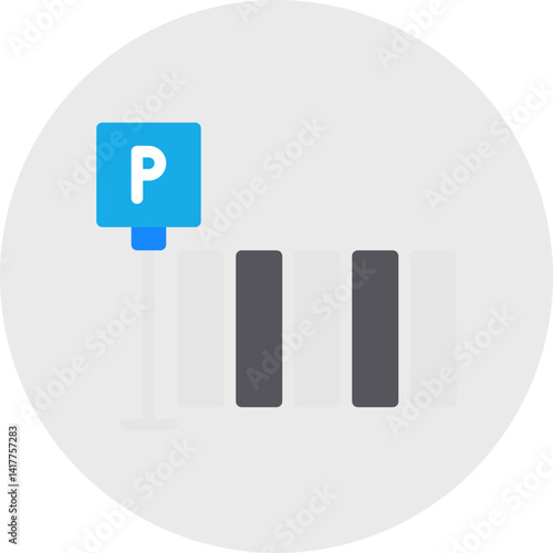 Zebra Crossing single vector illustration icon
