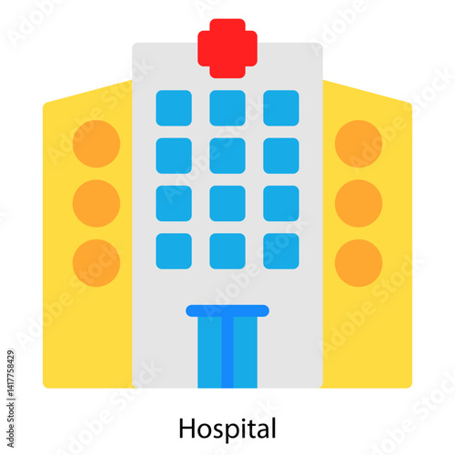 Hospital single vector illustration icon