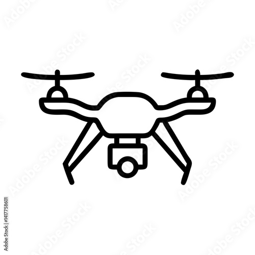Flying Drone with Propellers Icon Design