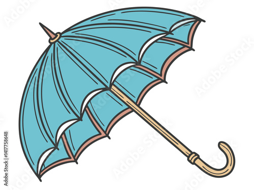 Umbrella icon. Rain season weather and climate theme. Isolated design. Vector illustration