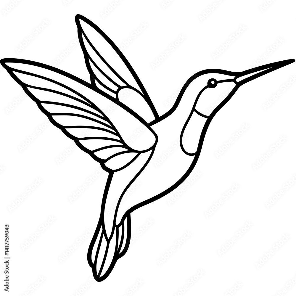 Minimalist Hummingbird One-Line Vector Art Minimalist Hummingbird One-Line Vector Art