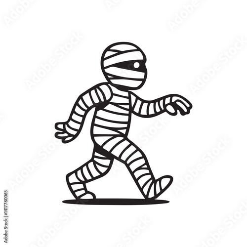 walking mummy silhouette