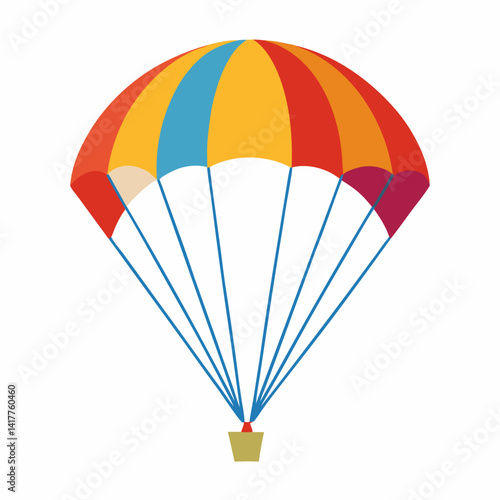 new style bright color parachute vector icon on white background