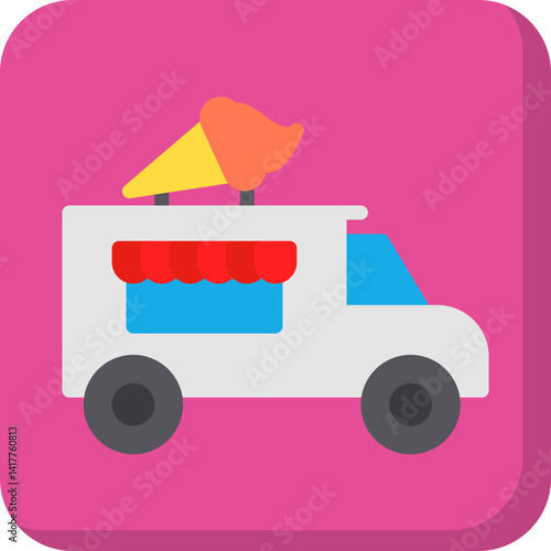 Icecream Van single vector illustration icon