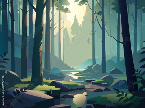 forest landscape illustration