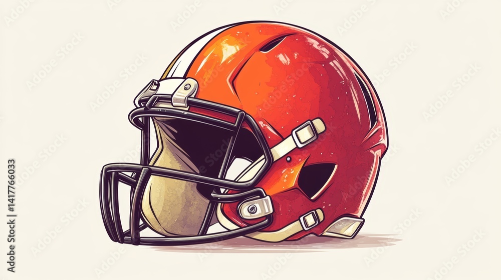 Fototapeta premium A cartoonish football helmet designed for a fictional fantasy team