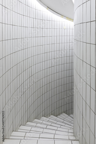 Obraz na płótnie Modern staircase - contemporary clean style for interior w salonie