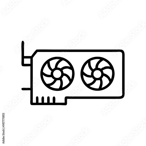 GPU with Cooling Liquid Indicator Icon Design