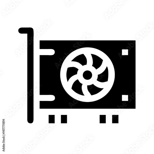 GPU with Cooling Liquid Indicator Icon Design