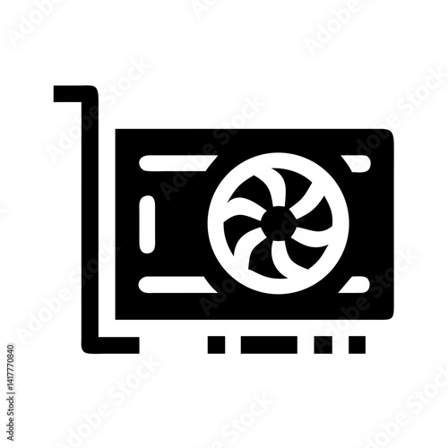 GPU with Cooling Liquid Indicator Icon Design