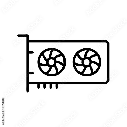 GPU with Cooling Liquid Indicator Icon Design