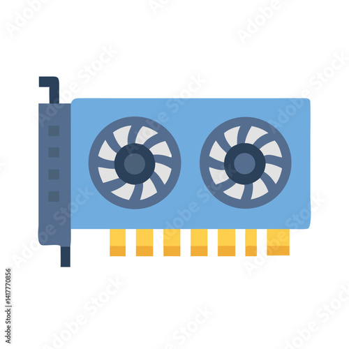 GPU with Cooling Liquid Indicator Icon Design