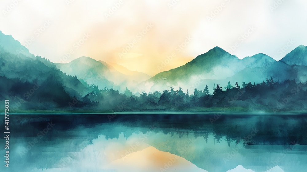 A mountain range with a lake in the foreground