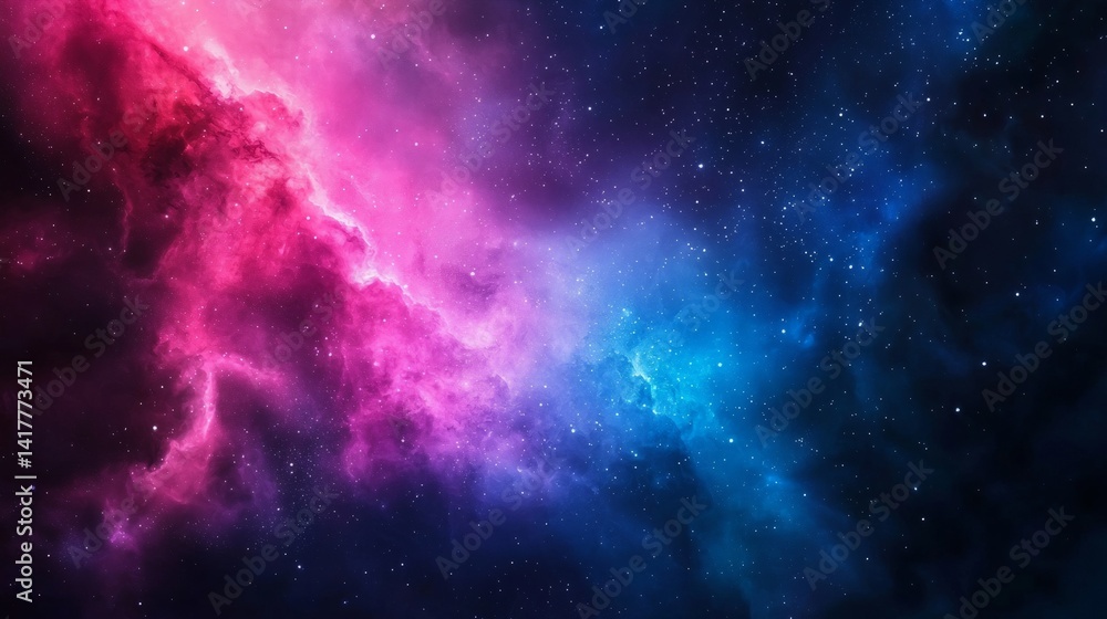 a colorful space filled with stars and clouds