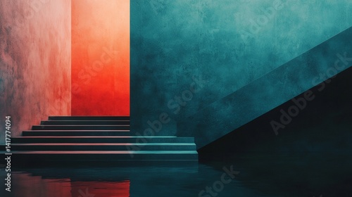 Obraz na płótnie a painting of a staircase w salonie