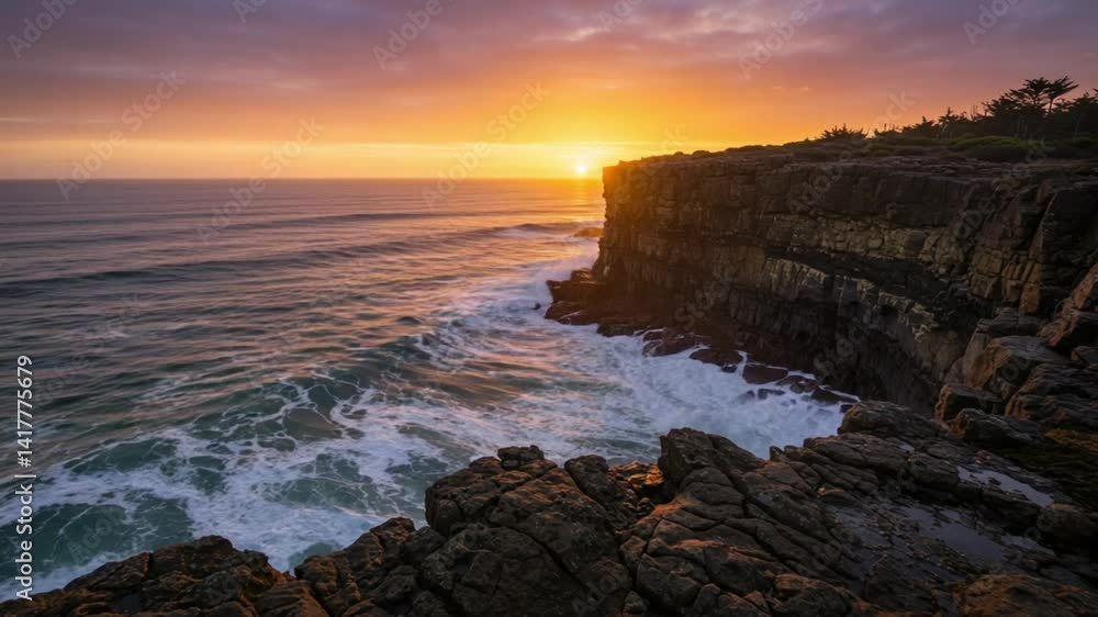 Cliffside Ocean View at Sunset Cliffside Ocean View at Sunset