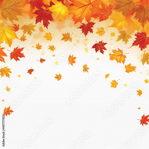 autumn leaves top border background