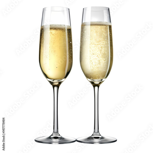 Two Glasses of Sparkling Champagne