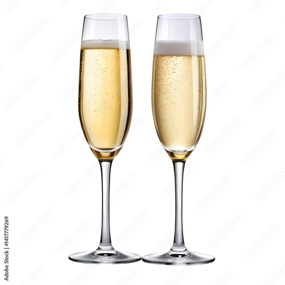 Two Glasses of Sparkling Champagne Two Glasses of Sparkling Champagne
