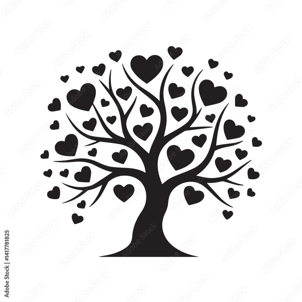 Obraz premium vector tree with heart