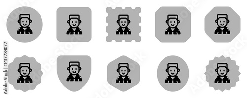 Editable person with army buzz flattop haircut avatar vector icon. User, profile, identity, persona. Part of a big icon set family. Perfect for web and app interfaces, presentations, infographics, etc