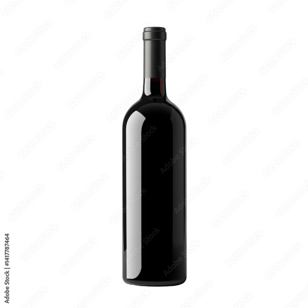 Elegant wine bottle with dark glass and simple graceful design standing alone Elegant wine bottle with dark glass and simple graceful design standing alone