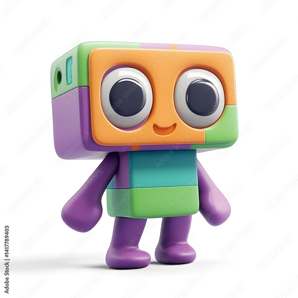 Fototapeta premium 3d render of a cartoon android