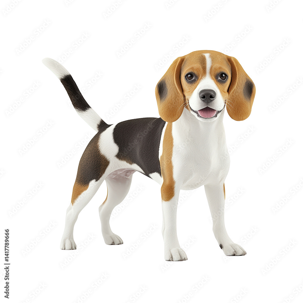 Adorable Beagle Dog Standing and Looking Playful Bright White Background Full Body Portrait Adorable Beagle Dog Standing and Looking Playful Bright White Background Full Body Portrait