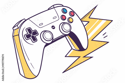 Game Controller with Lightning Bolt