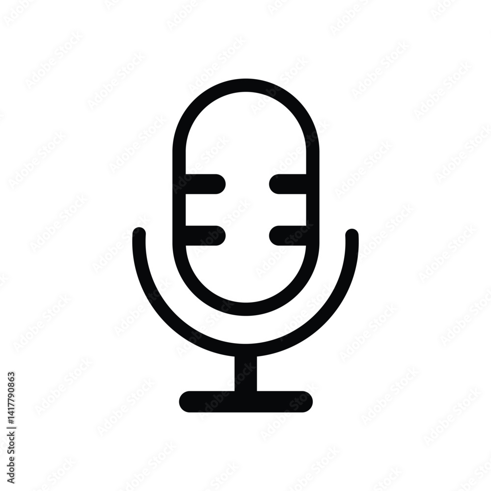 Microphone Icon Simple Black and White Symbol for Audio Recording, Podcasting, and Broadcasting Microphone Icon Simple Black and White Symbol for Audio Recording, Podcasting, and Broadcasting