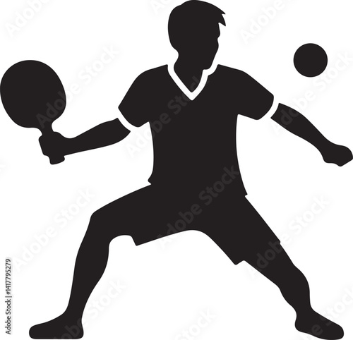 tennis player silhouette vector