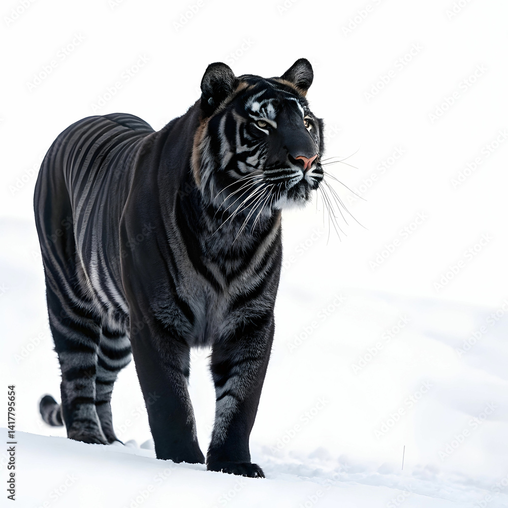 Obraz premium black tiger in white background