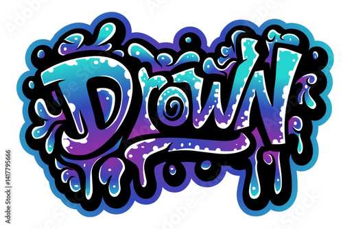 Drown typography art
