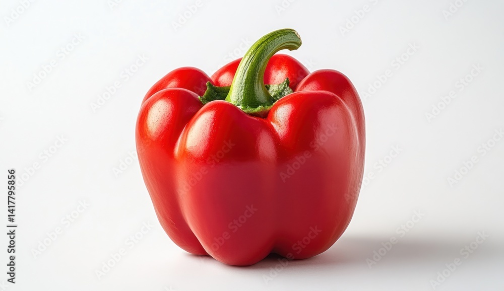 Fresh and Vibrant Red Bell Pepper Isolated on Bright Background for Culinary and Health Themes Fresh and Vibrant Red Bell Pepper Isolated on Bright Background for Culinary and Health Themes