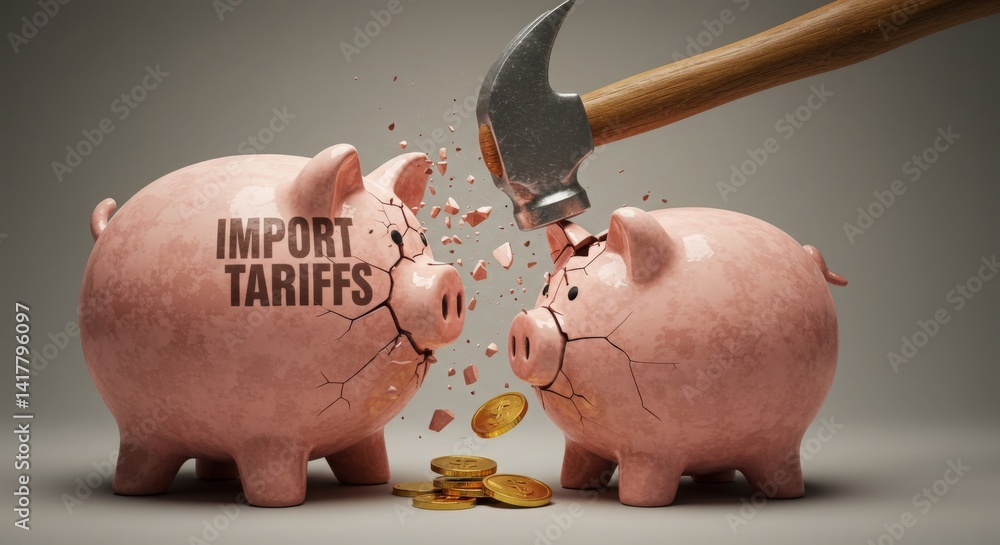 custom made wallpaper toronto digitalPiggy Bank Hammer Import Tariffs Financial Burden Cost