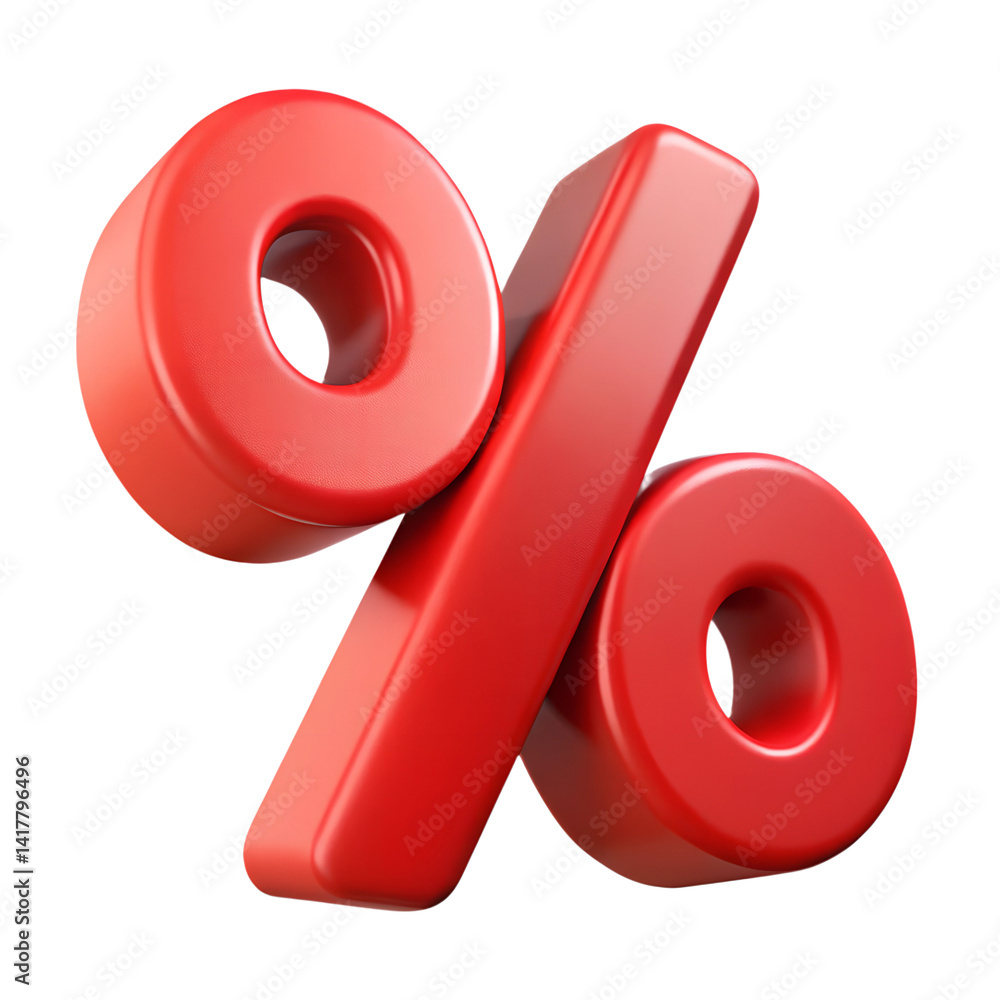 Percent sign 3d render icon Percent sign 3d render icon