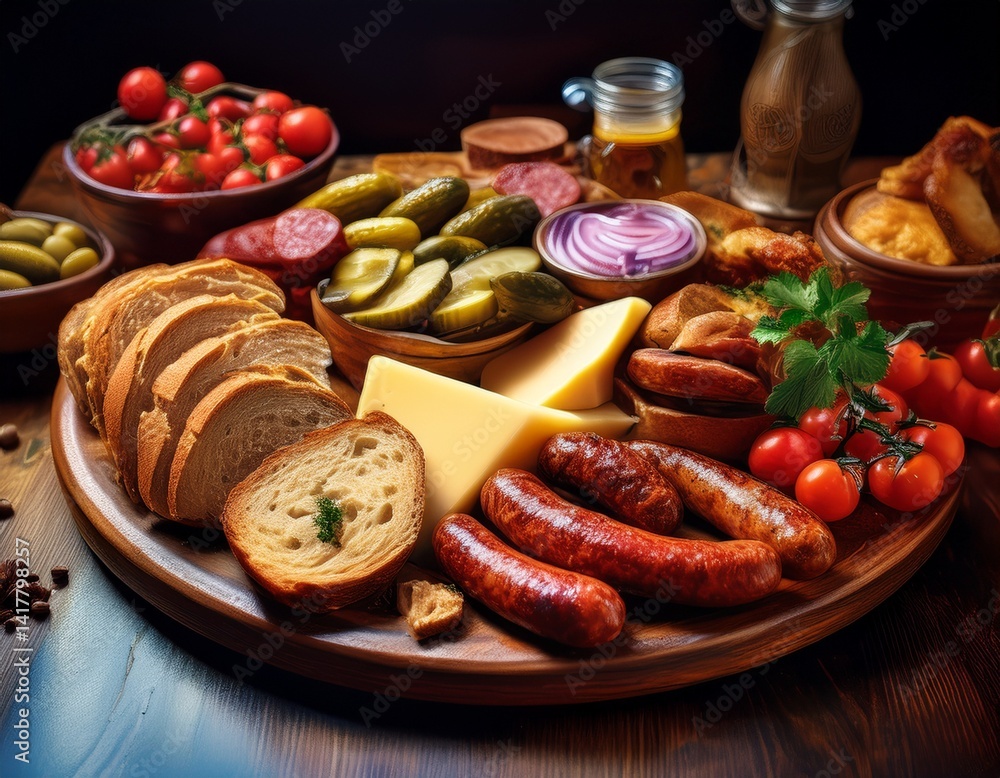 Fototapeta premium Abendbrotplatte rustikal