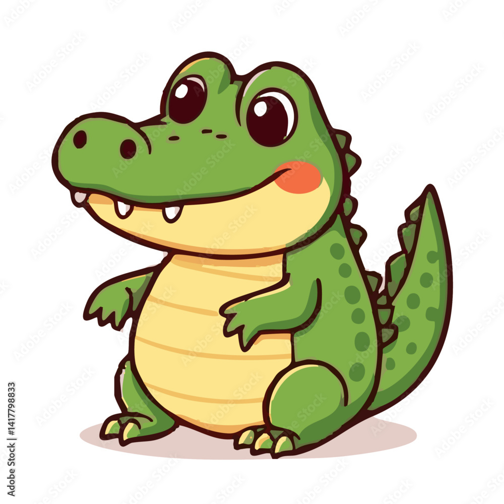 a cute lovely crocodile cartoon illustration with heart and love a cute lovely crocodile cartoon illustration with heart and love